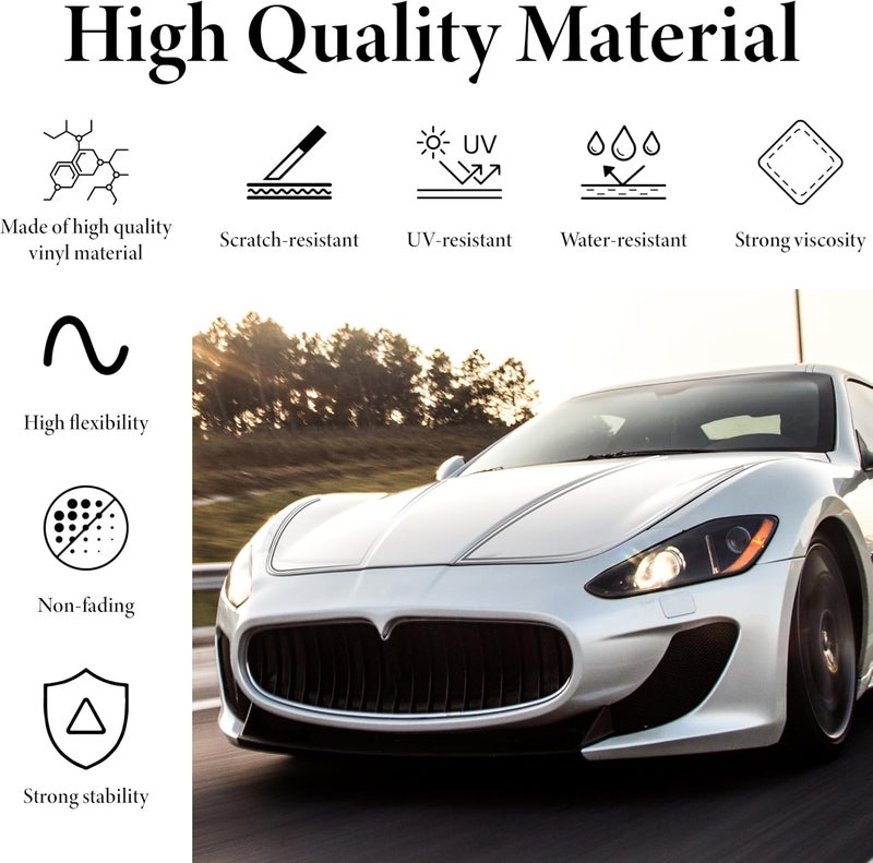 ecocstm Car Pinstriping Tape, Car Vinyl Tape Stripe Decal, Auto Striping Tape Emblems Trim,Car Body Side Stripe, Universal Car Decoration Accessories for Auto Home Door Instrument 2 Rolls×32 Ft (silver) - Image 3